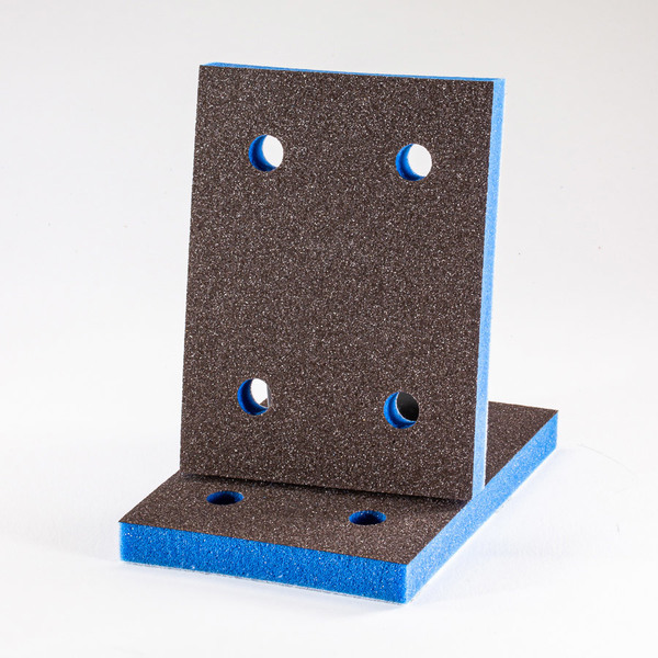 Uneeda EKASILK PLUS 10mm Sponge 3"x 4" Medium-Fine (150-180 Grit Finish) 4 Holes Hook & Loop Sanding Pad P-106057